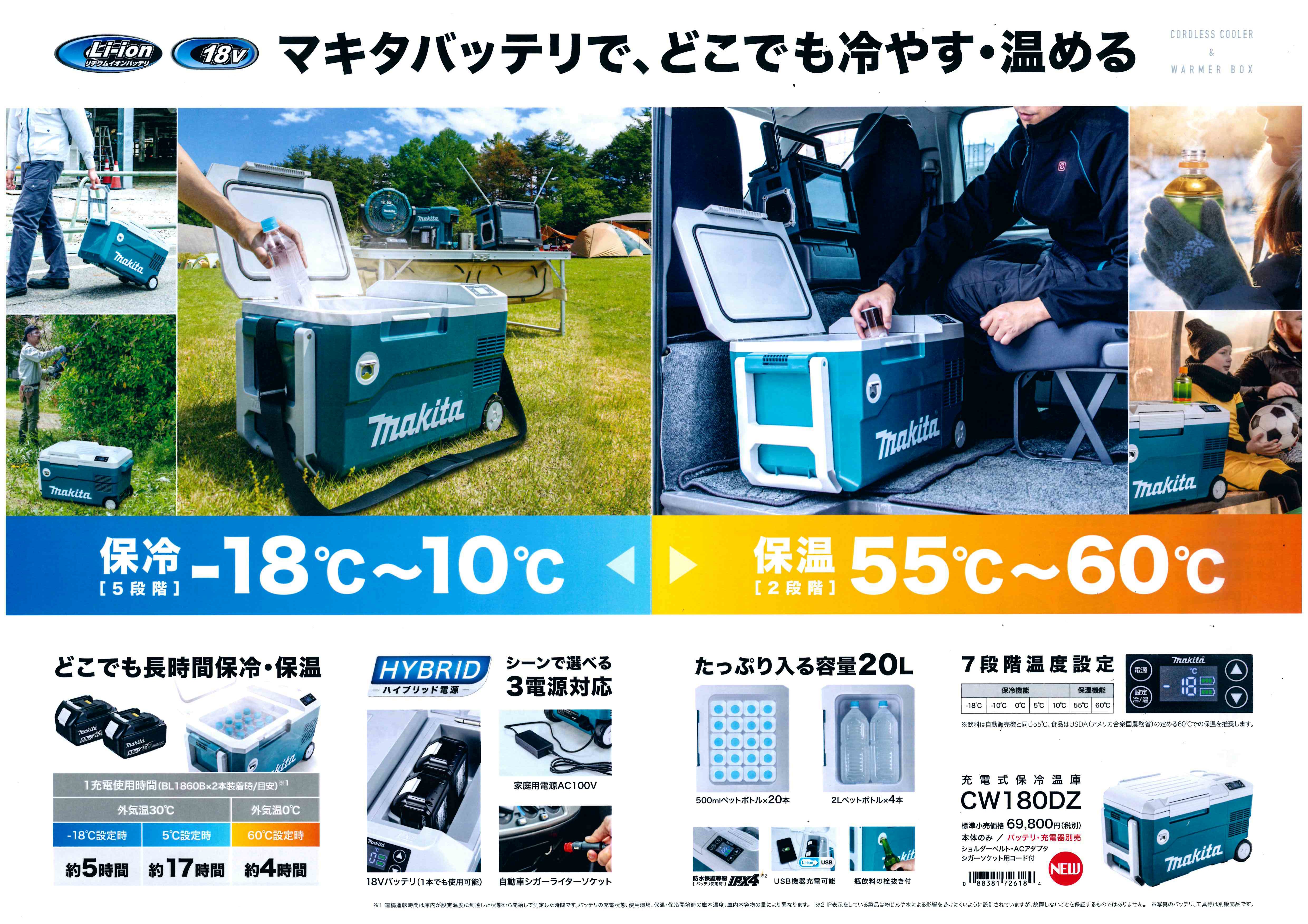 マキタ 充電式保冷温庫 ＣＷ１８０ＤＺ 新発売です！ | 株式会社マルエス