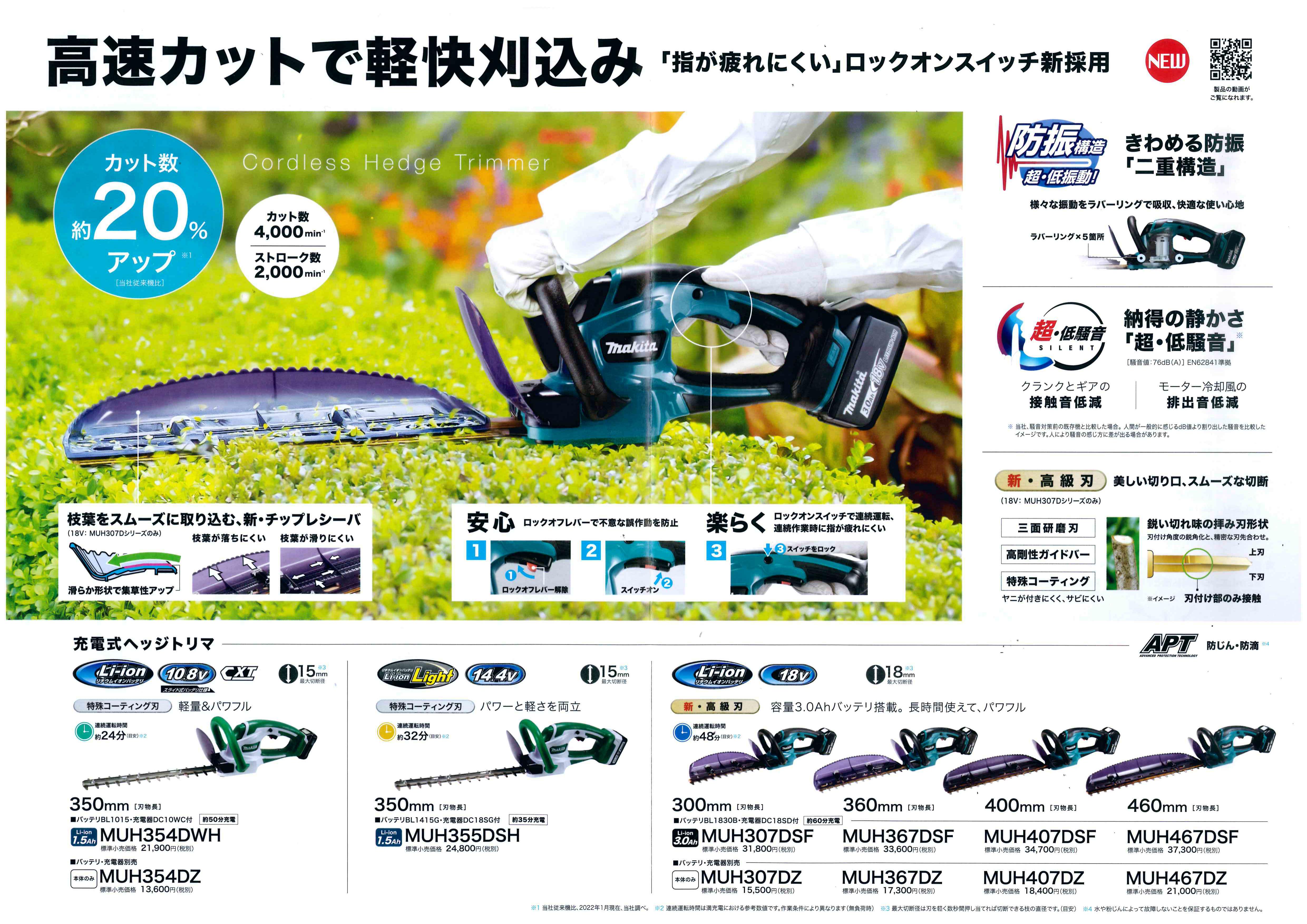 マキタ makita 14.4V充電式ヘッジトリマ MUH355DSH バッテリBL1415G×1 充電器DC18SG付 スピード対応 全国送料無料